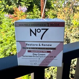 No7 Restore & Renew Face & Neck Multi Action Day Cream SPF 30 Fragrance‎ Free